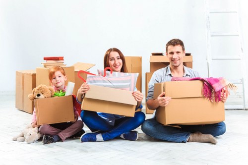 Apartment removal service in a French city street