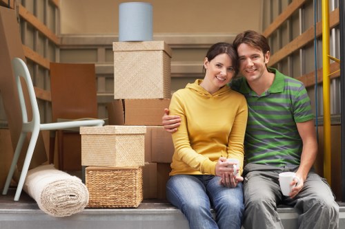 Regional furniture removals in France with packed furniture ready for transport